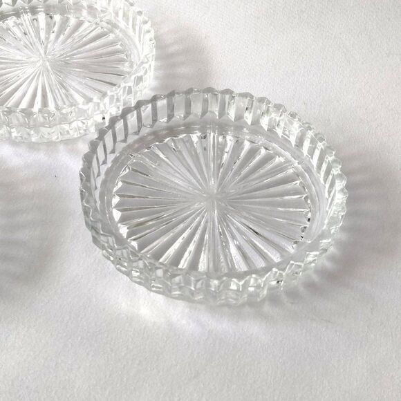 Set of 3 Glass Coasters Vintage 50s - Picture 3 of 4